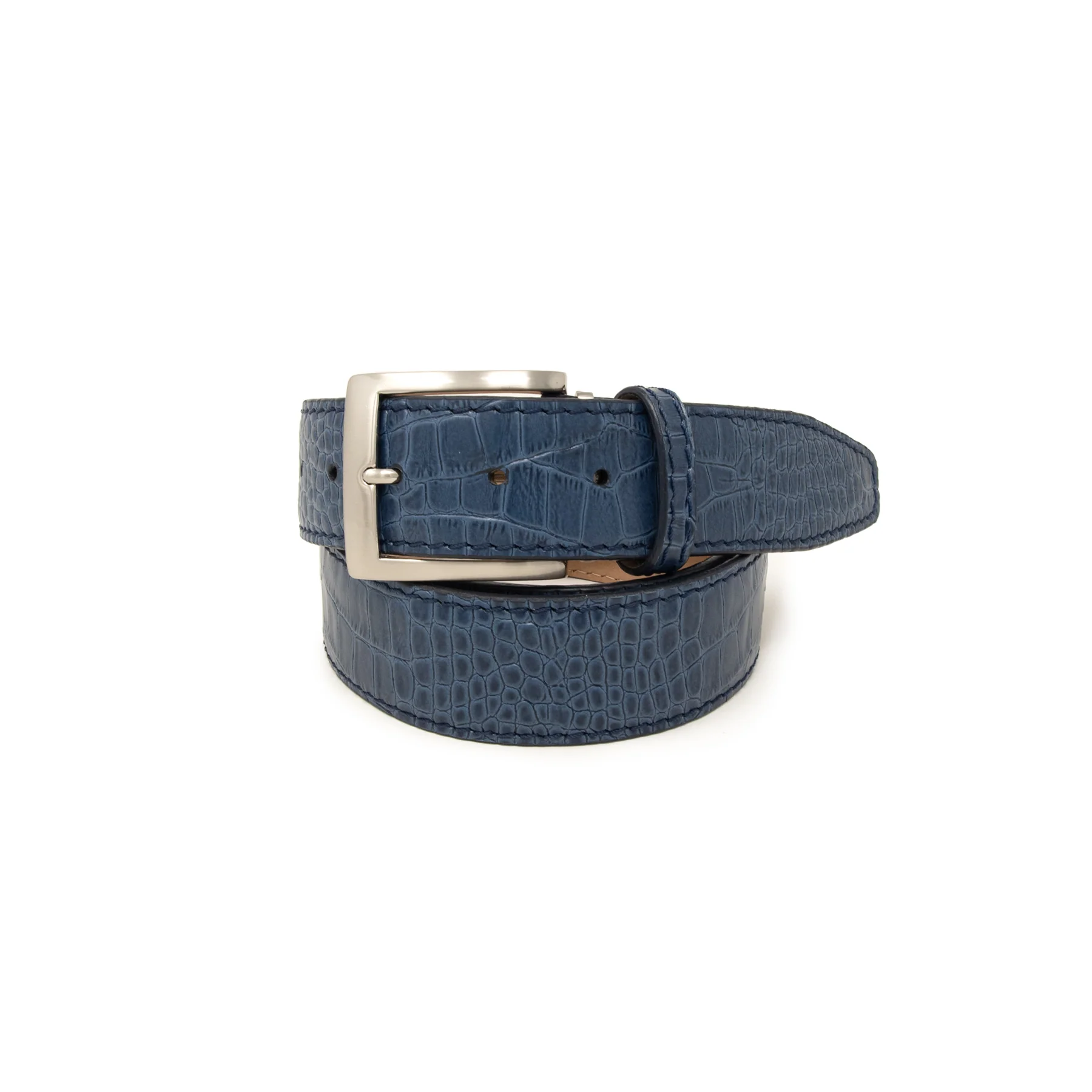 Italian Matte Mock Crocodile - Navy - 40mm - Up to 50