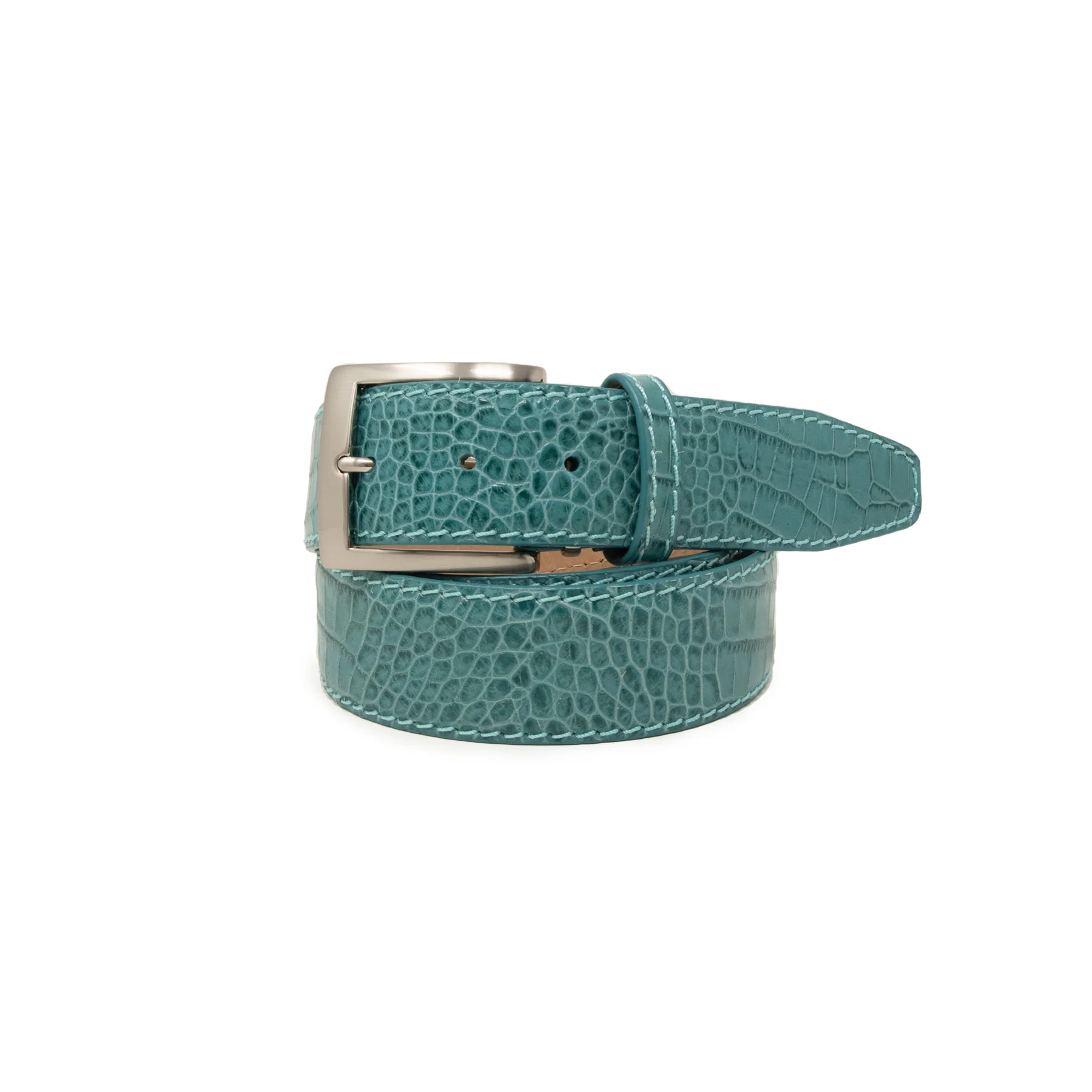 Italian Matte Mock Crocodile - Turquoise - 40mm - Up to 50