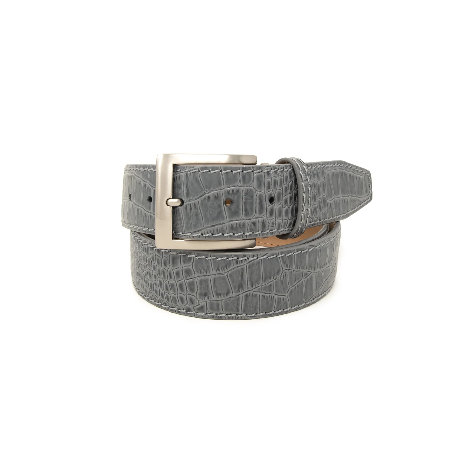 Italian Matte Mock Crocodile - Grey - 40mm - Up to 50